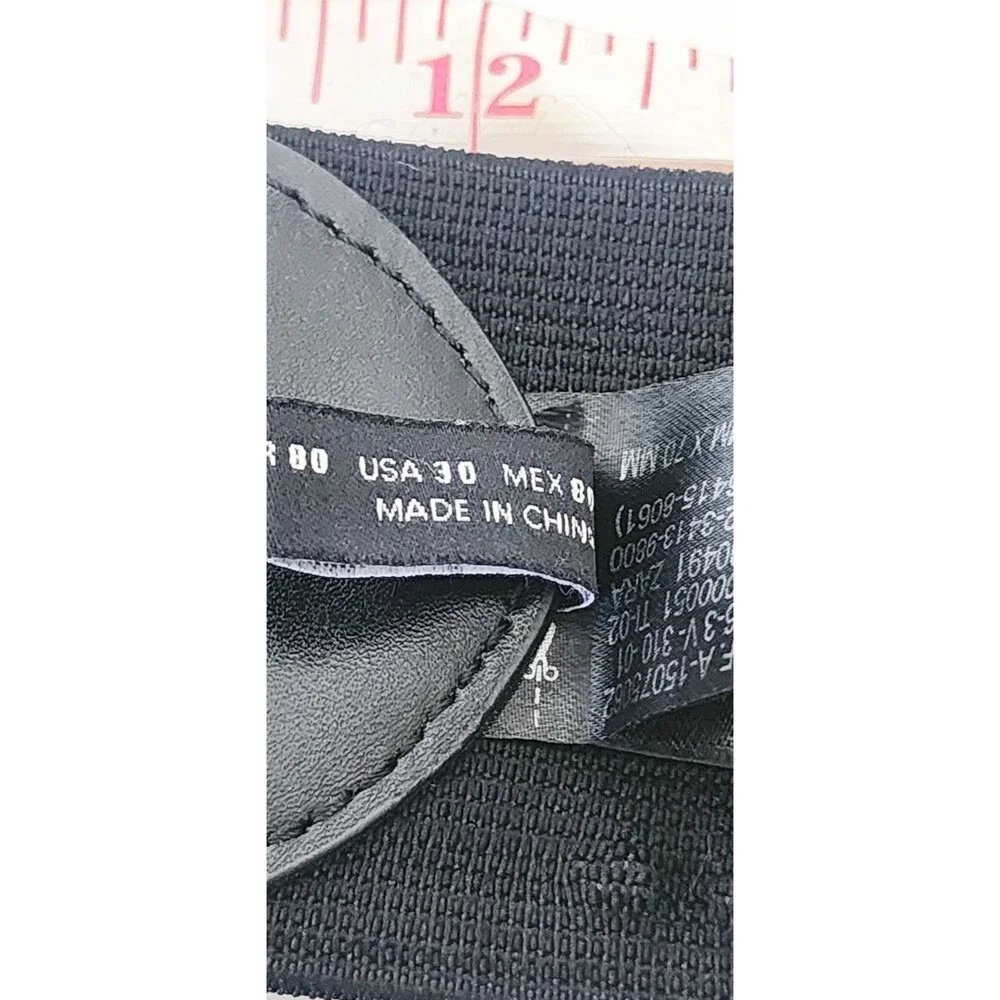 Zara Women’s Black Wide Waist Belt Stretch Elastic Gold-Tone Buckle Size 30